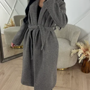 Wool Touch Trenchcoat met Ceintuur