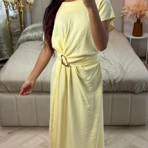 Wrap Tie Belt Golden Detail Dress