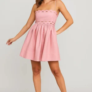 Mini Jurk Dames - Strapless Uitlopend met Cut-out Detail | Zomer