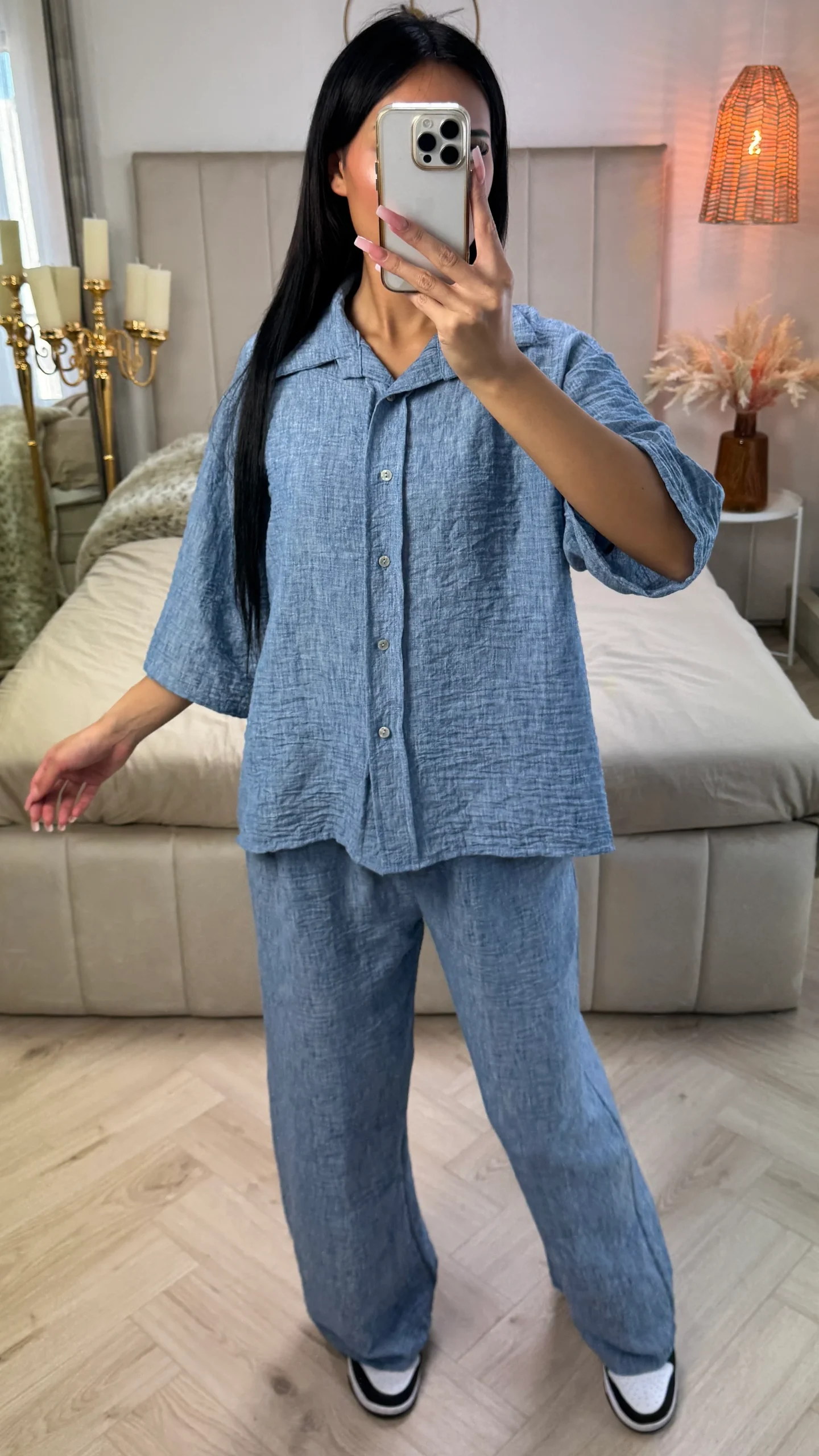 Zomerset met Linnenlook Blouse & Wide Leg Broek - Afbeelding 4