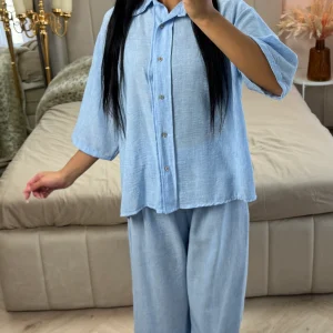 Zomerset met Linnenlook Blouse & Wide Leg Broek