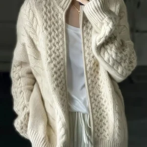 Giselle - Grove Gebreide Ritsvest met Relaxte Pasvorm voor Dames