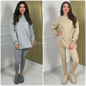 Oversized Sweater Pocket Detail + Legging Set