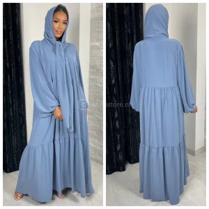 Pleated Headscarf Abaya Oversized