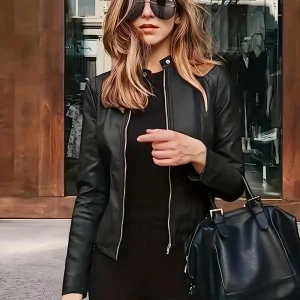 Willem - Elegante Kunstleren Crop Jas voor Dames | Perfect voor Herfst en Lente