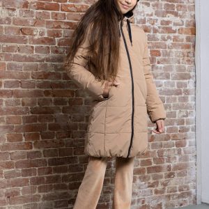 Baggy omkeerbare lange winterjas met capuchon