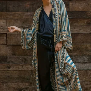 Frieda - Boho Kimono Maxi-Jurk met Strikceintuur voor Plus Maten