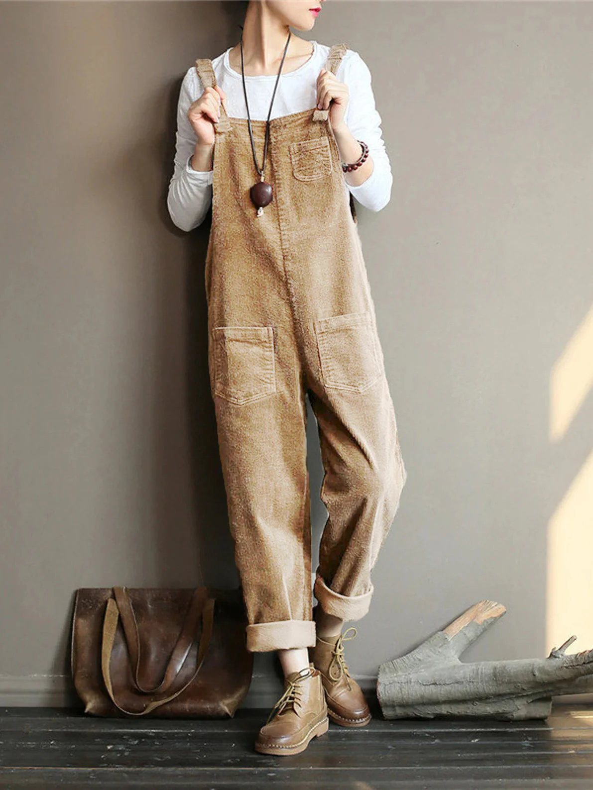 Vintage Velvet Jumpsuit met Wijde Pijpen | Stijlvol en Comfortabel Design - Afbeelding 3