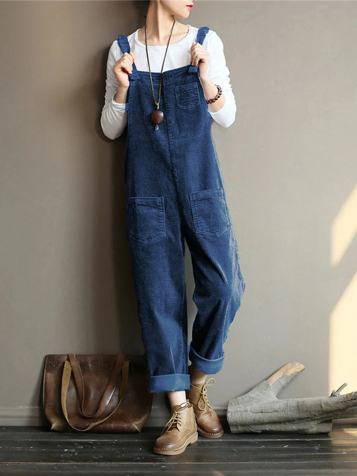 Vintage Velvet Jumpsuit met Wijde Pijpen | Stijlvol en Comfortabel Design - Afbeelding 5