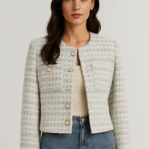 Dames Blazer | Elegant Getailleerd | Kraagloos Design | Lente