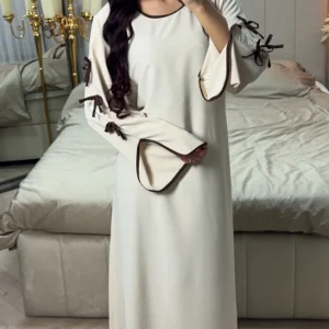 Bow Ties Sleeve Detail Tie Belt Dress