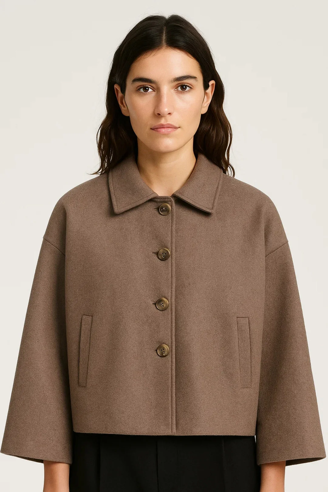 Dames Jas | Oversized Elegant | Cropped Silhouet | Winter - Afbeelding 6