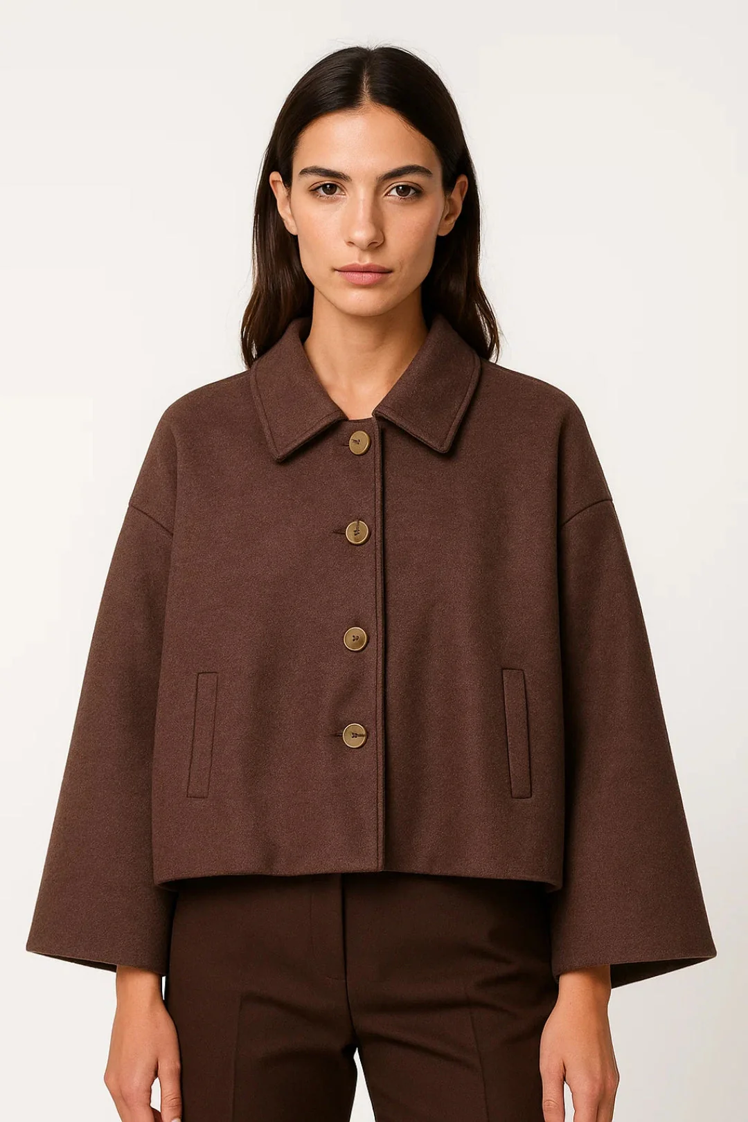 Dames Jas | Oversized Elegant | Cropped Silhouet | Winter - Afbeelding 2