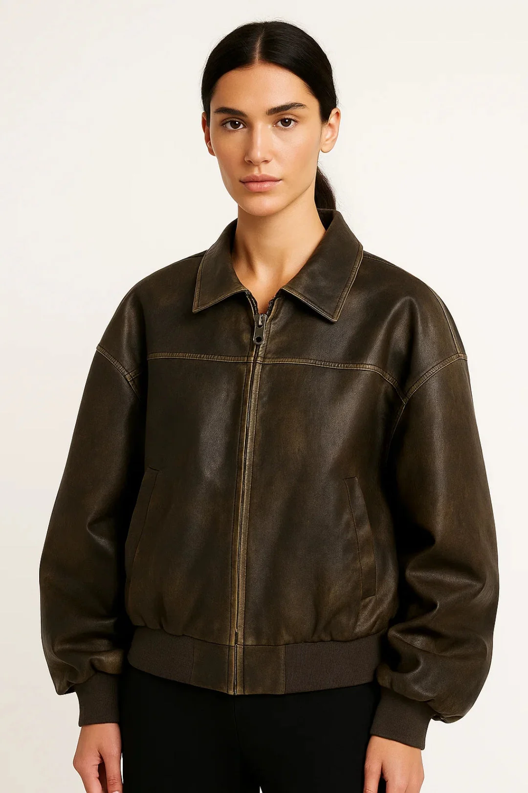 Dames Jas | Oversized Retro | Met Rits | Herfst - Afbeelding 7