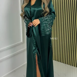 BY FARAH Button Dress Flower Sleeve Detail