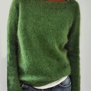 AmelieComfort - Robuuste Dames Trui met Ronde Hals - Stijlvol en Duurzaam