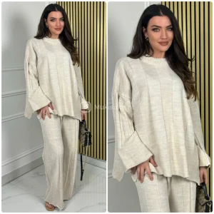 Wide Ribbed Premium Knitwear Wide Sleeve + Leg Set