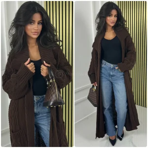 Big Collar Thick Cardigan Cable