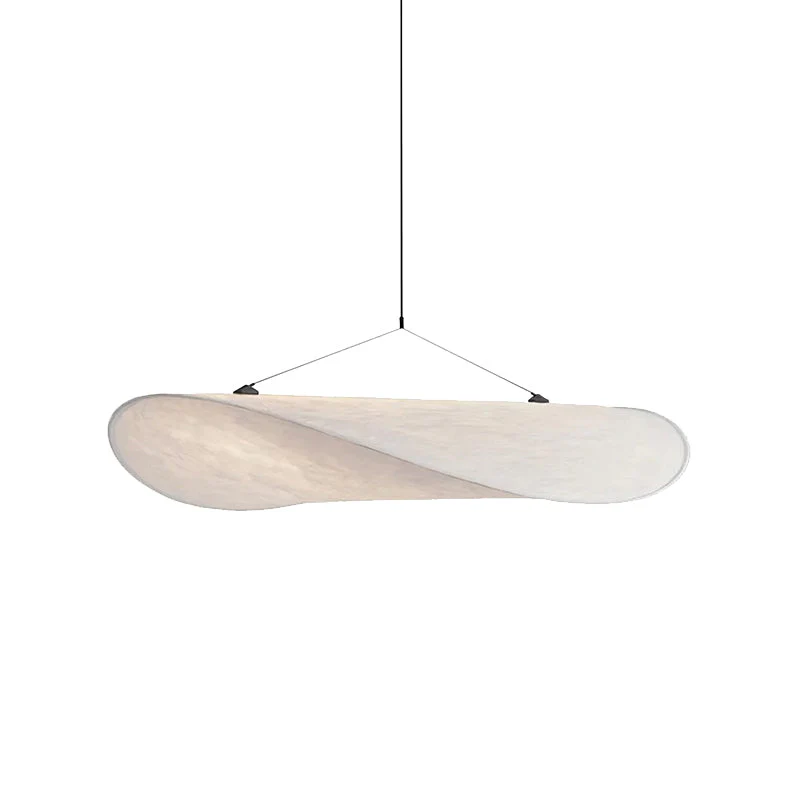 LumiSleek - Moderne LED Hanglamp van Metaal en Kunstzijde in Wit voor de Slaapkamer - Afbeelding 4