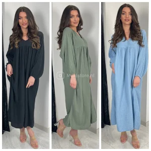 Soft Cheesecloth V Neck Dress