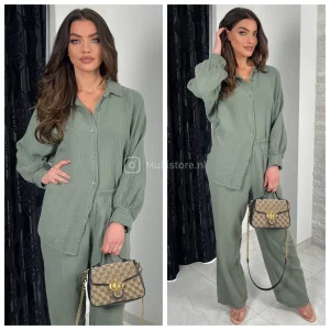 Super Soft Cheesecloth Blouse Wide Leg Set