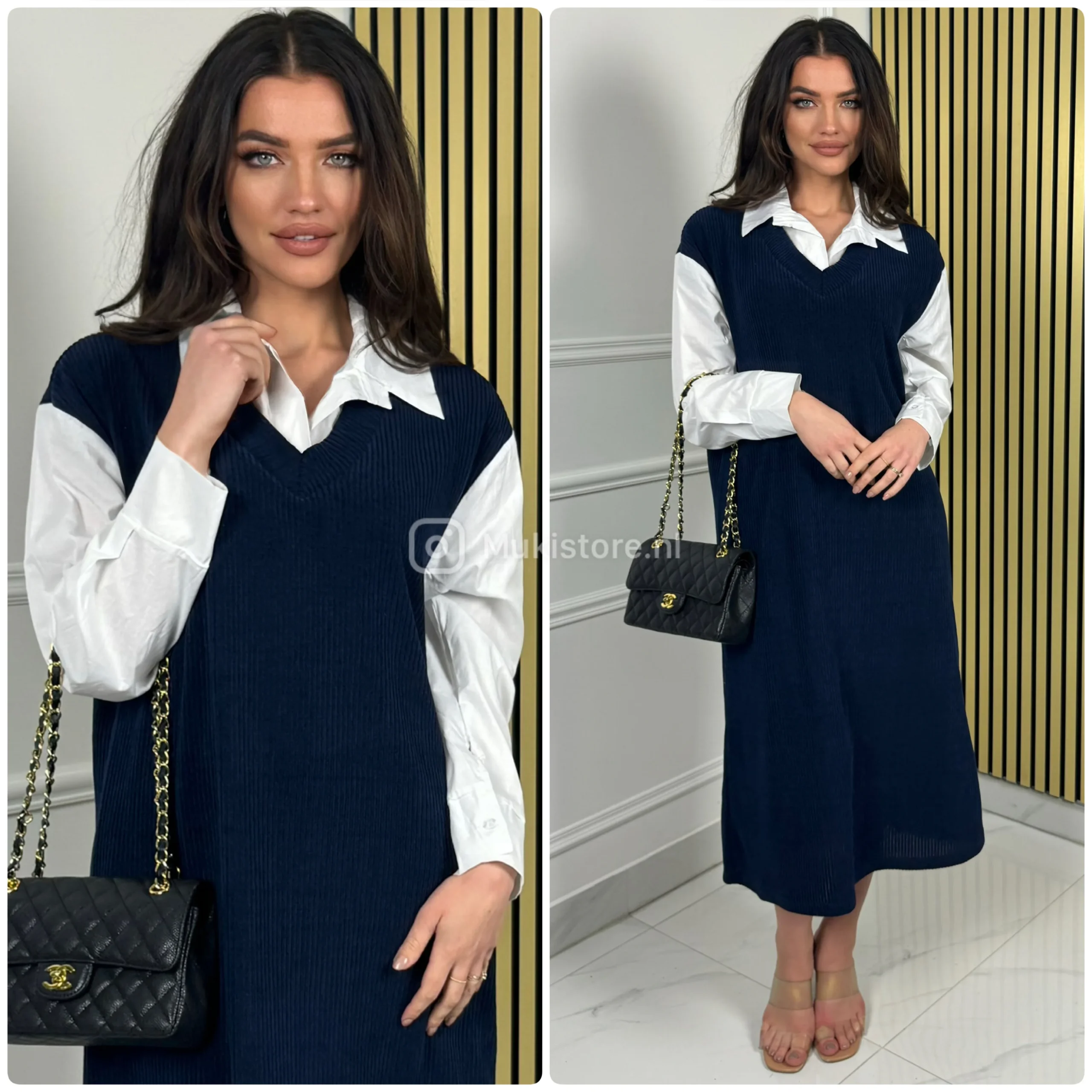 Corduroy One Piece Blouse Dress - Afbeelding 8