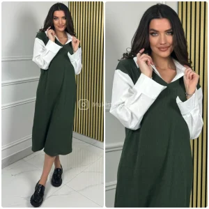 Corduroy One Piece Blouse Dress