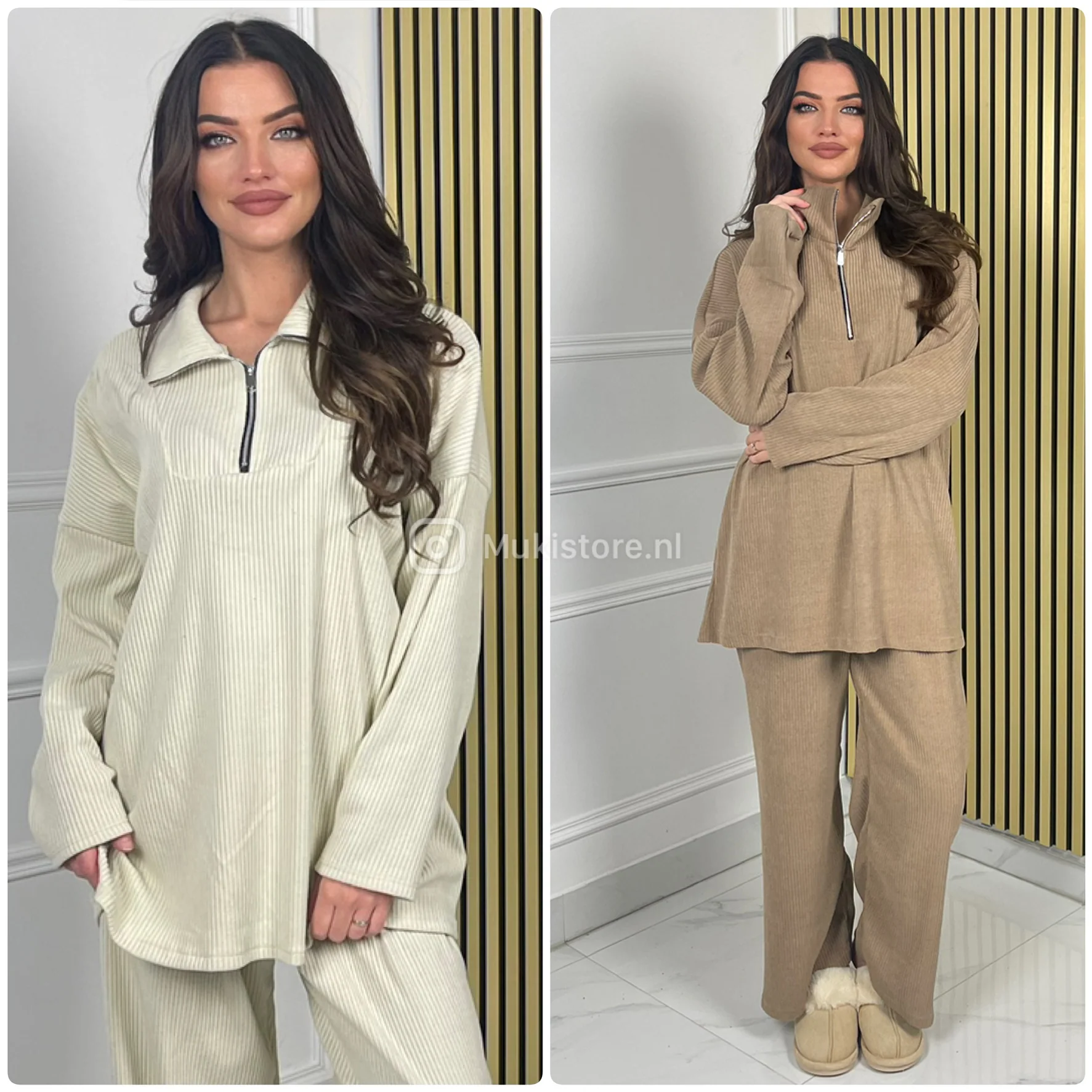 Corduroy Zipper Wide Leg Set - Afbeelding 7