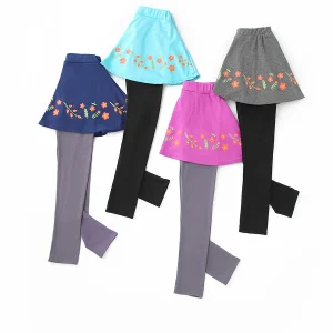 Katoenen legging met bloemenrokje