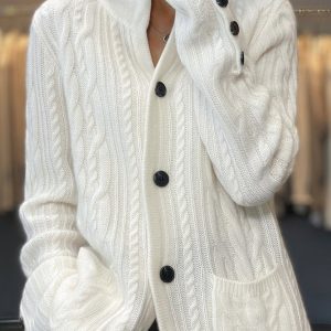 Amor Witte Gebreide Pullover Vest voor Dames - Stijlvolle en Comfortabele Trui