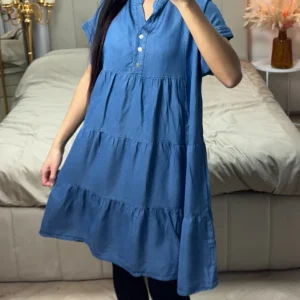 Denim Blouse Button Tencel Dress
