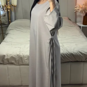 Double Sided Tie Belt Pleated Dress