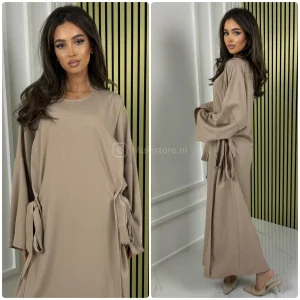 Double Tie Belt Sides Oversized Basic Dress