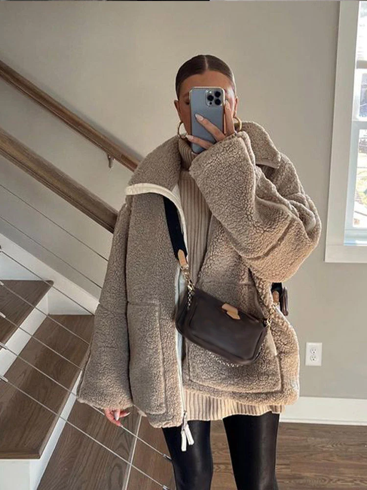 Mara - Stijlvolle en Gezellige Sherpajas van Pluchen Fleece voor Dames - Afbeelding 3