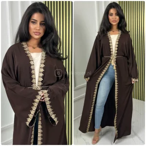 Embroidered Tie Belt Kimono