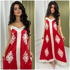 Flower Print Shiny Satin Strap Dress