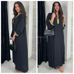 Djellaba Golden Embroidery Hoodie Neck And Wrist