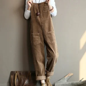 Vintage Velvet Jumpsuit met Wijde Pijpen | Stijlvol en Comfortabel Design