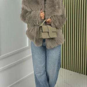 Big Collar Faux Fur Teddy Jacket 39173