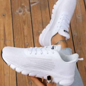 Lina Schoenen - Gestreepte Veterschoenen met Zachte Zool voor Dames