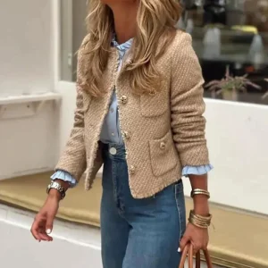 Beige Modejas voor Dames - Stijlvol en Tijdloos Ontwerp