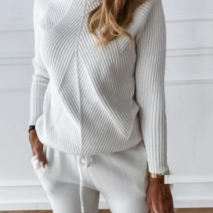 NinaLuxe Trainingspak – Warm en Trendy Tweedelig Set voor Dames met Coltrui en Broek