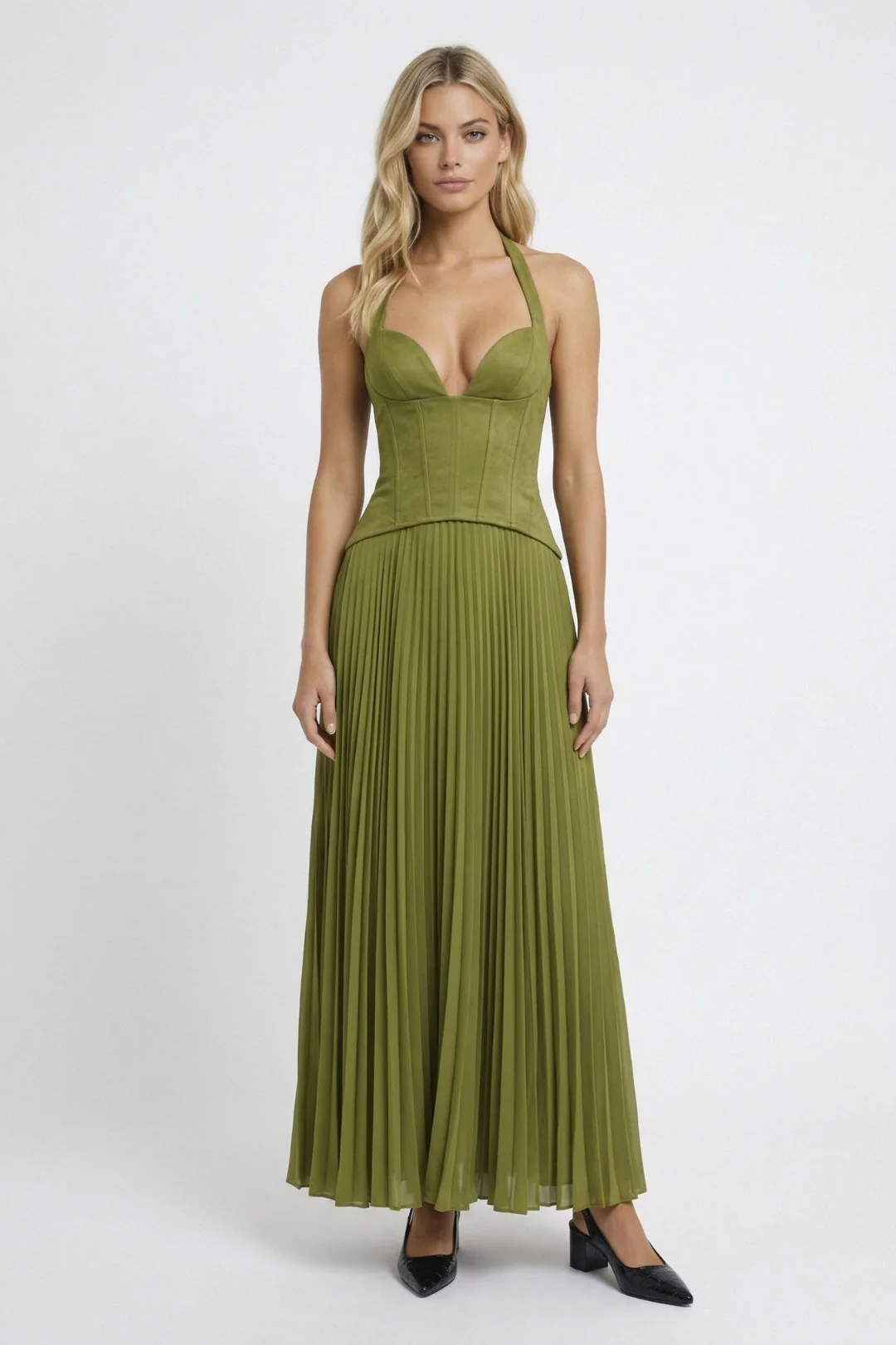 maxi jurk dames | Modern & Veelzijdig | Met plooien | Zomer