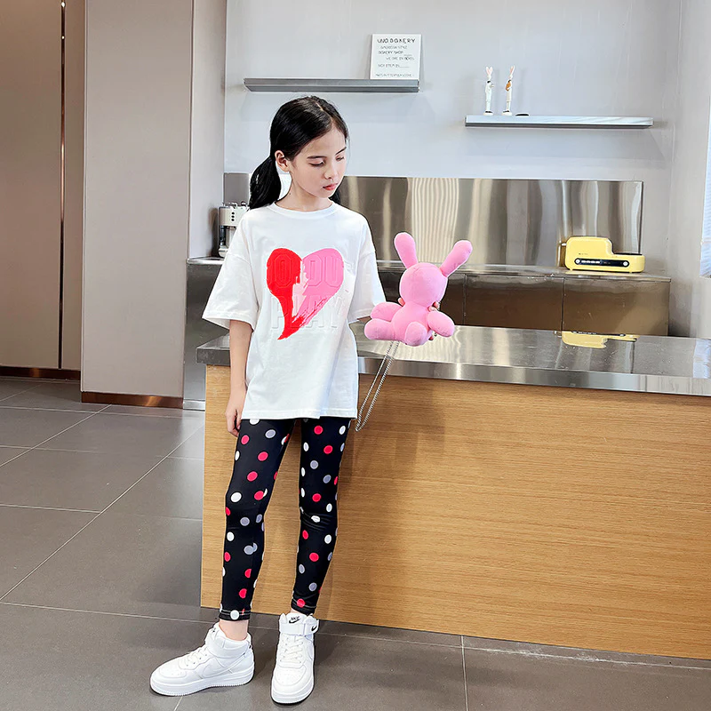 Zwarte legging met stippen - Afbeelding 2