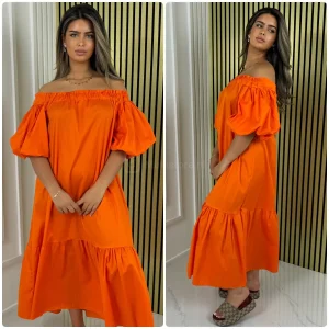 Off Shoulder Ruffle Details Dress