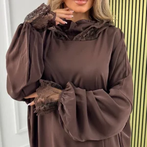 Oversized Headscarf Double Hood Laces Detail