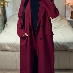 Oversized Maxi Essential Blazer Button Detail