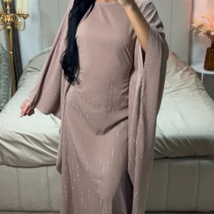 Oversized Strass Butterfly Abaya Inside Tie Belt