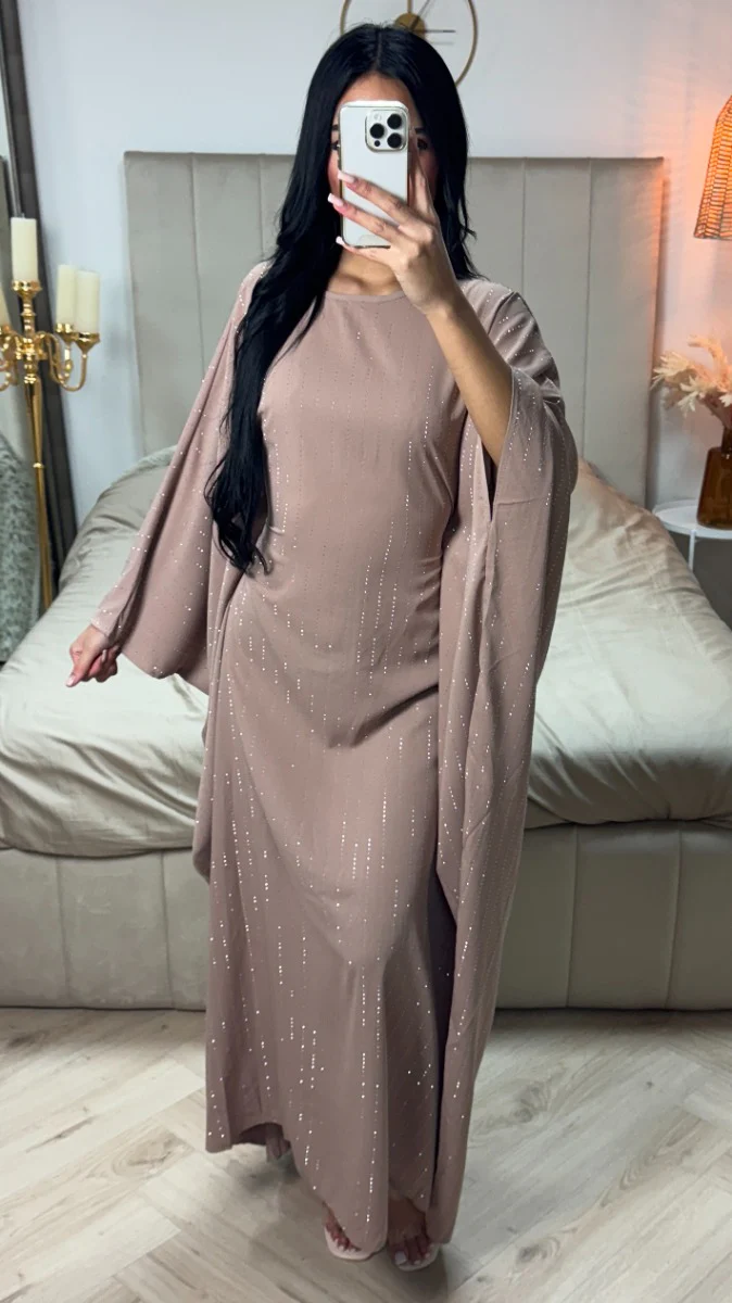 Oversized Strass Butterfly Abaya Inside Tie Belt - Afbeelding 2