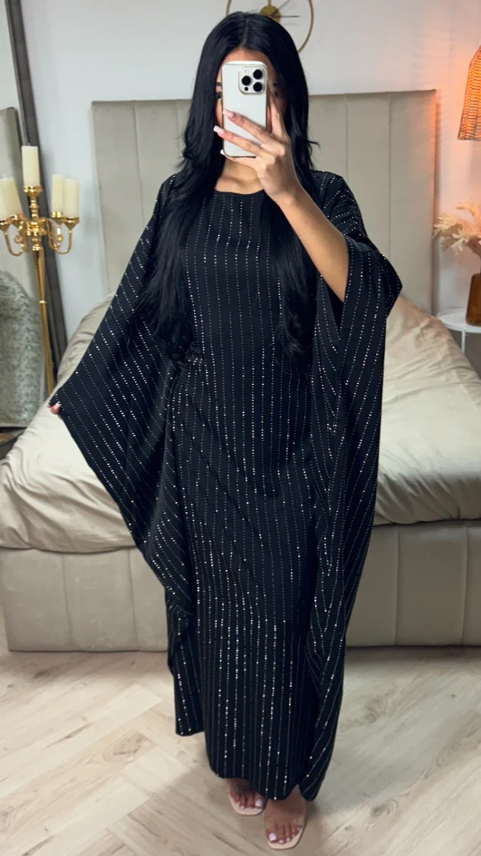 Oversized Strass Butterfly Abaya Inside Tie Belt - Afbeelding 4